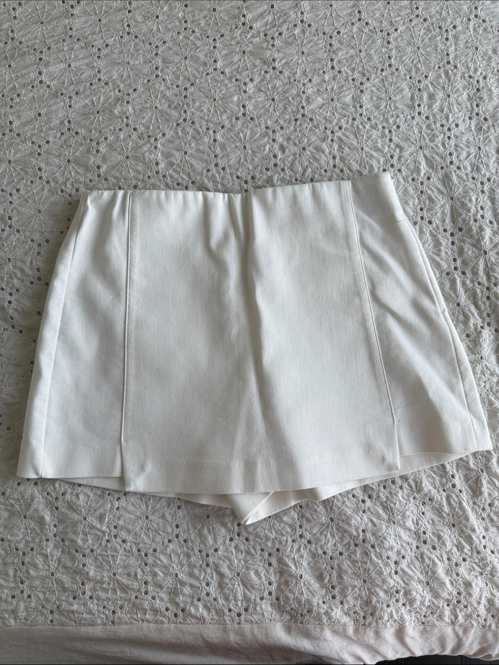 Zara White Skort with Structured Panels
